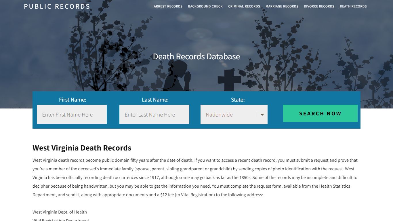 West Virginia Death Records | Enter Name and Search ...