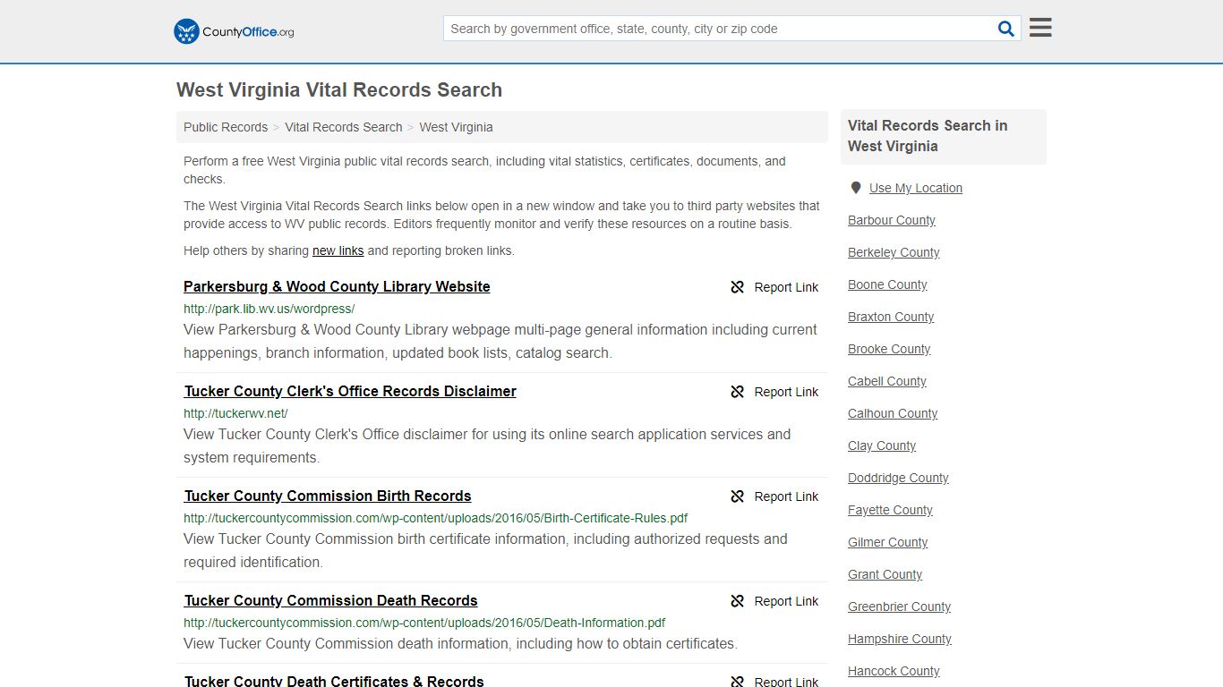 Vital Records Search - West Virginia (Birth, Death ...